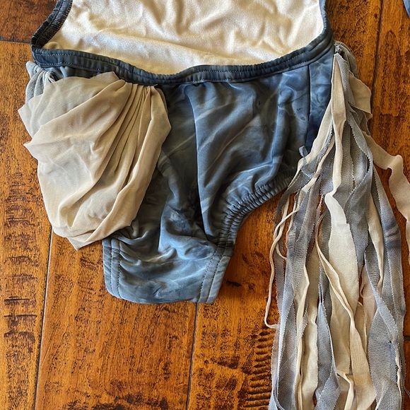 Custom Details Dancewear multi grey with grey and tan sheer details to bottom. - Picture 5 of 9